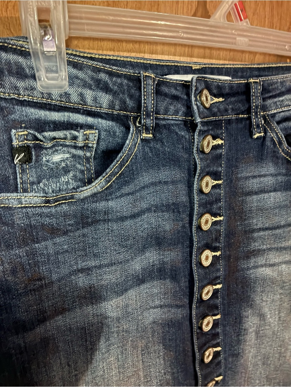 KanCan Buttons all the way Jean Skirt Size Small - Picture 2 of 5